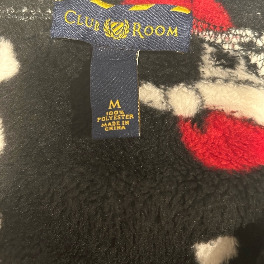 Club Room Jolly Roger Skull And Crossbones Christmas Santa Fleece Mens M - Picture 5 of 6